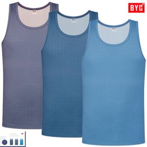 BYC중색톤도트패턴유색칼라민소매런닝3매입MCF2188