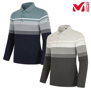 [밀레 (행사)]남성 간절기 긴팔 데피 스트라이프 티셔츠_MLTFT222