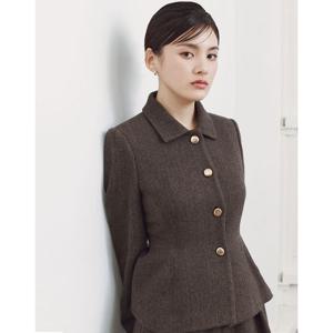 닥스 여성 24FWSET-UP울 브라운 헤링본 자켓 DLJA4D909W2