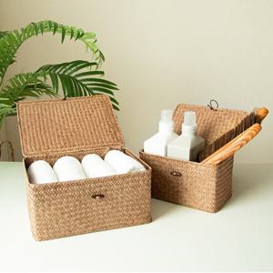 소품 수납 바구니 바스켓 박스 라탄사각수납함 (중형)