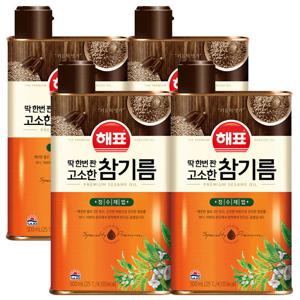 해표 고소한 참기름 500ml 4개