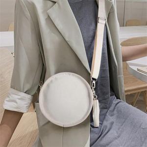 [라일리] Rly 여자 심플 베이직 데일리룩 캔버스 미니 탬버린백