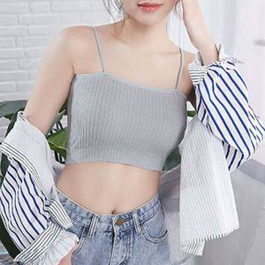 어깨끈 튜브탑 브라 여름 크롭탑 끈나시 휴가 비치룩