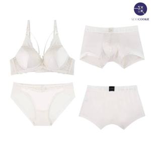 [섹시쿠키]글로우 스트링 크림 브라 커플속옷SET1 SCWBA711SCWPA711SCMDA711