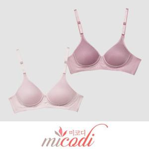 (미코디) 와플 텍스처 풀컵 노와이어 B컵 브라