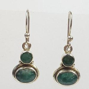 [블루케이] 엔틱 그린에메랄드 원석 귀걸이241002-09