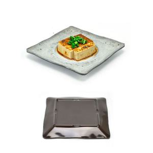 업소용 플라워멜라민 겹사각 접시 4호