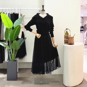 4CUS 24FF3I9ST5584 빅카라넥 니트 샤 롱원피스