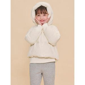 [빈폴키즈]여아 하이넥 후드 덕다운 숏패딩 아이보리 (BI4938G030)