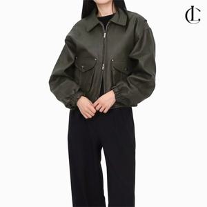 엘케이트 여자 가죽자켓 오버핏 가을 투웨이지퍼 아우터 LAMO003