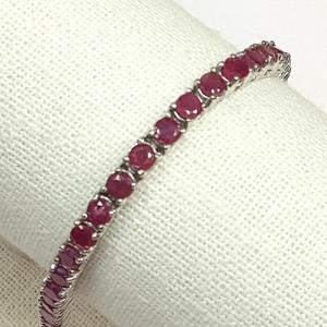 [블루케이] 엔틱 레드루비 원석 팔찌 241004-16탄생석
