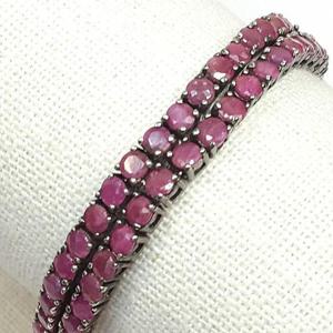 [블루케이] 엔틱 레드루비 원석 팔찌 241004-17탄생석