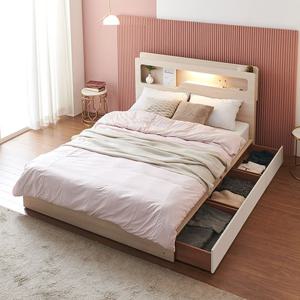 트리플 릴리움 LED 평상형 서랍침대SS_독립매트리스