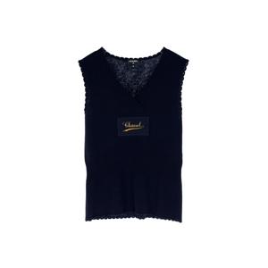 [엘러브] 샤넬 24K 패치 슬리브리스 탑 36 네이비 4ET1505