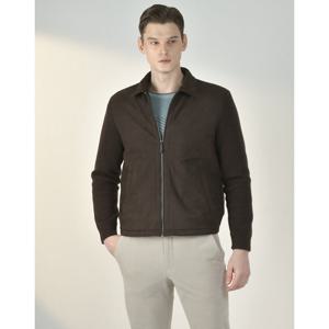 닥스 골프 24FW PREMIUM 브라운 스웨이드 니트 패딩 풀집업 DGSW4D763W3