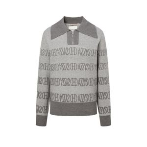 헤지스 골프 여성 24FW 그레이 여성 스트라이프 로고 방풍 하프집 HWSW4D713G2