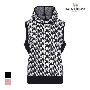 [팜스프링스] 여성 로고패턴 후드넥 니트베스트_SKVL244451