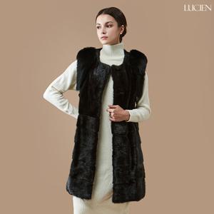 [루시앙]루시앙 폭스콤비 밍크 베스트 BLFXHJJK32_블랙