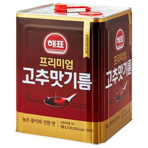 해표 프리미엄 고추맛기름 15L
