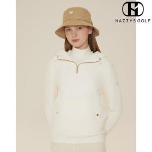 헤지스골프  (HWTS4D753IV)  24FW 아이보리 여성 후디 방풍 티셔츠