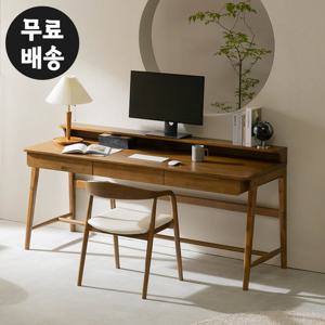 제넌 고무나무 원목 서랍 책상 받침대 의자세트(1800)