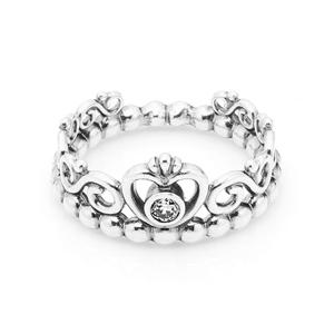 판도라 190880CZ 프린세스 티아라 크라운 실버 반지