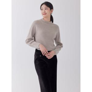 [지센] [24FW] 여성 베이직 하프넥 홀가먼트 풀오버 LFKTOA07_BE