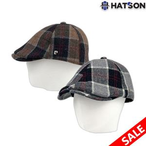 [햇츠온]남성 겨울모자 피에르가르뎅 안감 기모 체크 헌팅캡 DH43-702