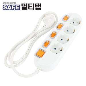 넷메이트 NM-450SFS SAFE 멀티탭 4구 개별 접지 5m