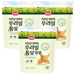 해표 우리밀 통밀가루 750g 3개