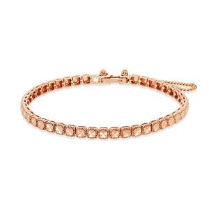 [비앤비골드] 14K 밀그레인 스퀘어볼 체인팔찌 NPB40204