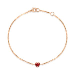 [비앤비골드] 14K 가넷 하트 함마링체인 팔찌 NPB40199