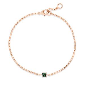 [비앤비골드] 14K 에메랄드 스퀘어컷팅 체인팔찌 NPB40196