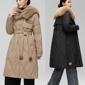 [바바라옷장]245615 - 다이아 버클 덕다운롱패딩 여성패딩 오리