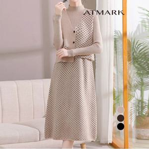 ATMARK 도트언발베스트+원피스SET_AA49SE004G