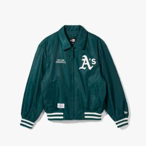 뉴에라 MLB 오클랜드 애슬레틱스 야구 스타디움 칼라 나일론 재킷 14179178 딥 틸