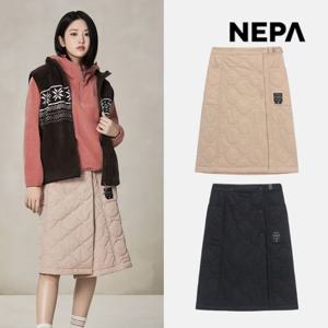 네파 여성 겨울치마 누빔 패딩 보온 롱치마 랩스커트 7K81861