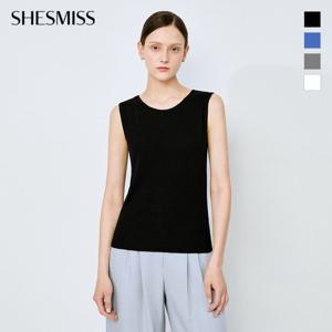 [쉬즈미스] 슬리브리스 라운드넥 티셔츠_SAJTSO22040