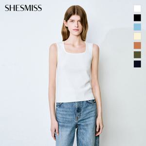 [쉬즈미스] 골지 스쿱넥 슬리브리스 니트_SSKPOO22030