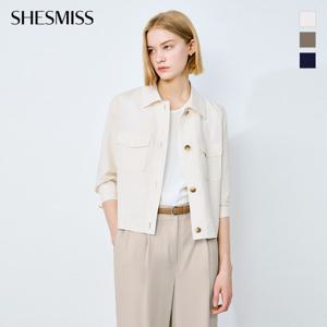 [쉬즈미스] 린넨 플랩 셔츠 자켓_SWWJKO21100