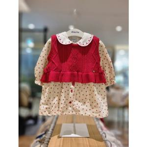 [압소바] 안나 니트조끼 원피스 세트 (AY525102A)