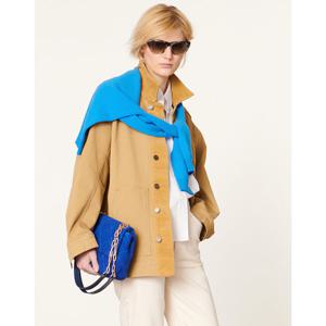 아떼바네사브루노 24FW 역시즌특가베이지 소재배색 오버핏 점퍼 VIJU4F101I2