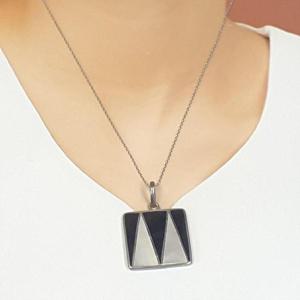 [블루케이] 실버925 조개자개 원석목걸이 241015-17