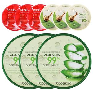 (3개)푸드어홀릭 알로에/스네일/로즈워터 수딩젤 300ml 택1