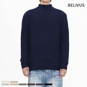 빌리버스 남성 반목니트 반목폴라 긴팔 하프넥 스웨터 BMD153