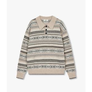 [톰보이]셔츠카라 노르딕패턴 풀오버 니트 (9104452887)