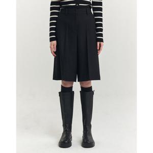 헤지스 여성 24FW 울100% 블랙 버뮤다 팬츠 HSPA4D004BK