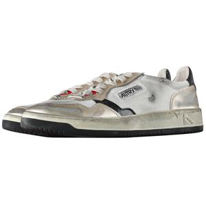 오트리 메달리스트 슈퍼 빈티지 로우탑 레더 남성 스니커즈 화이트 골드 AVLM MS09