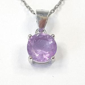 [블루케이] 실버라운드 연자수정 원석목걸이241102-01