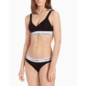 [캘빈클라인언더웨어]여성 아이콘 코튼 모달 스쿱백 브라렛 T팬티 SET - QF5490-F3786-UB1